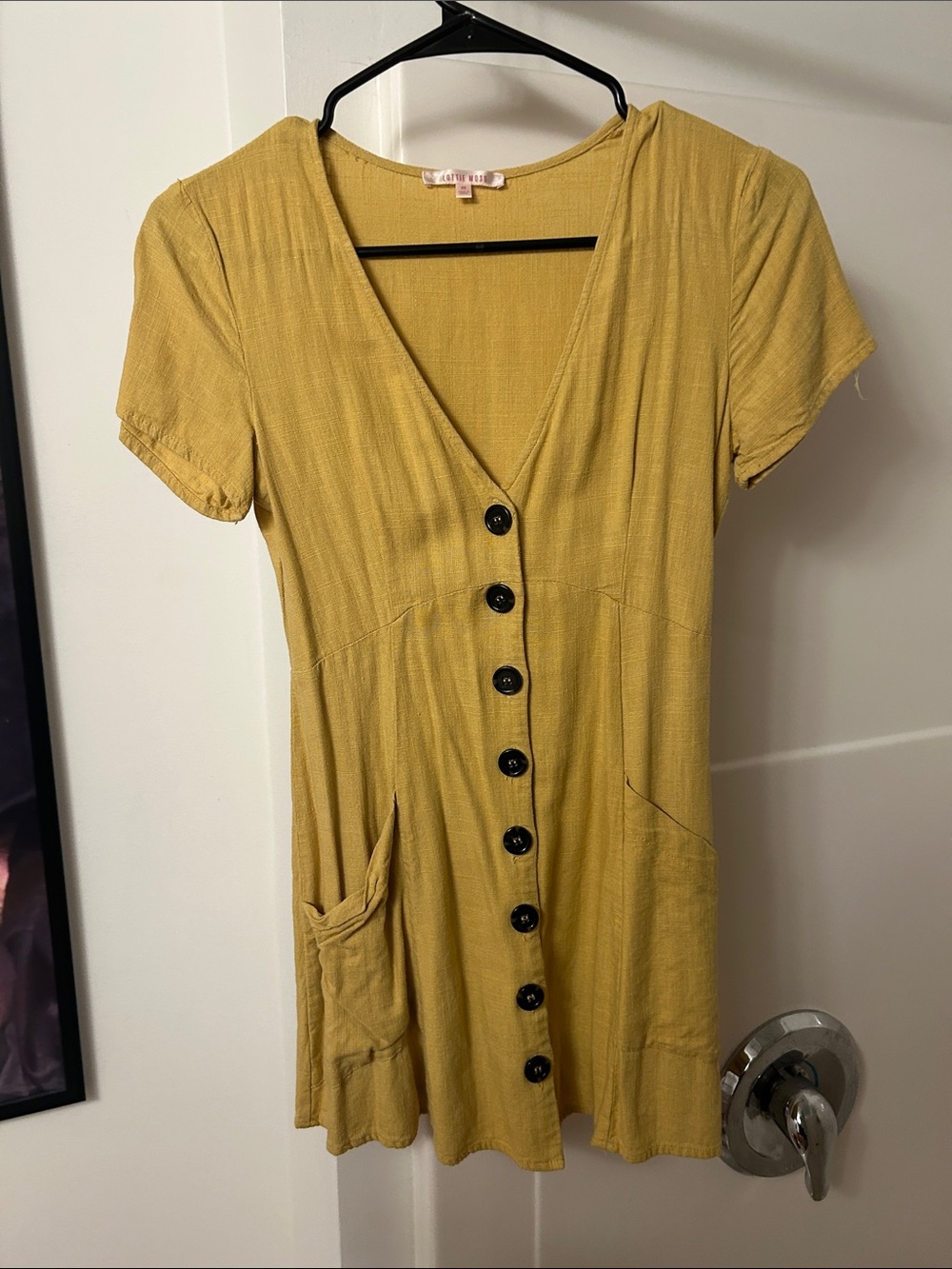 Lottie Moss Mustard Button-Front Women's Dress